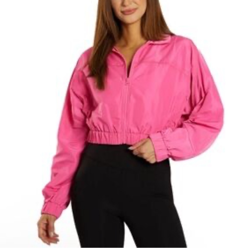 Year of Ours Windbreaker Jacket Hot Pink Size Large Zip Up Barbie Bubblegum